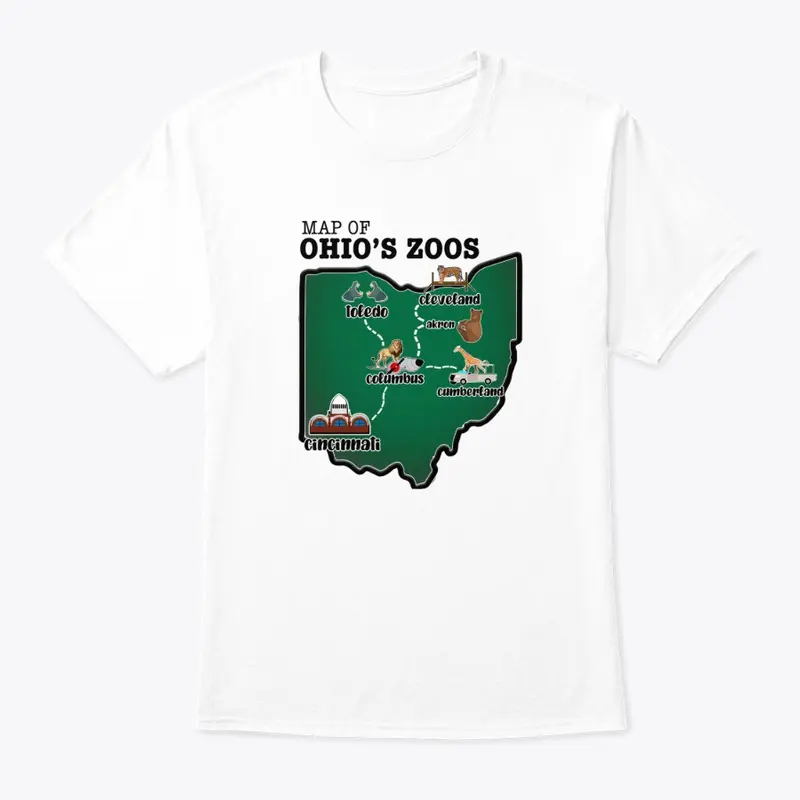 MAP OF OHIO ZOOS TEE