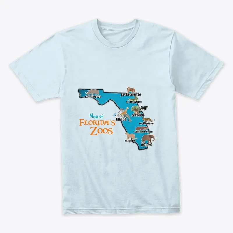 Map of Florida Zoos Unisex Tee